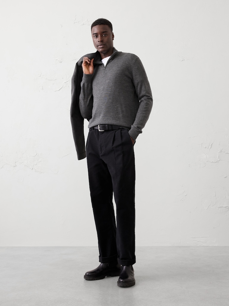 Merino Wool Quarter-Zip Sweater