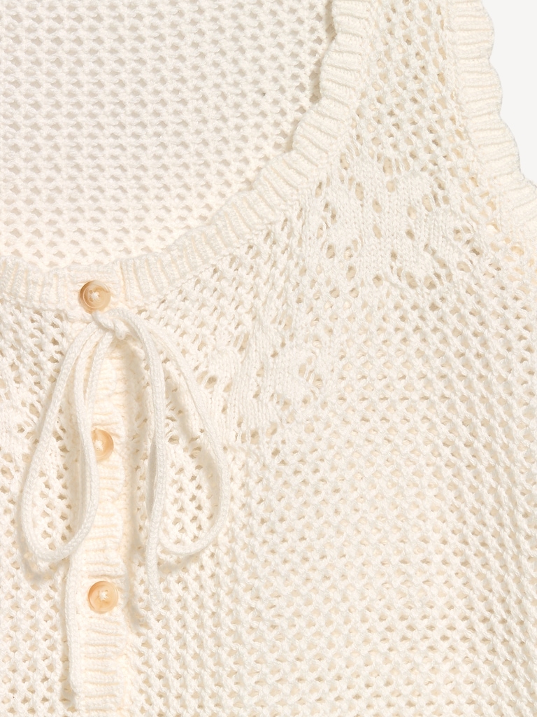 Sleeveless Seaside Cotton Crochet Tank Top