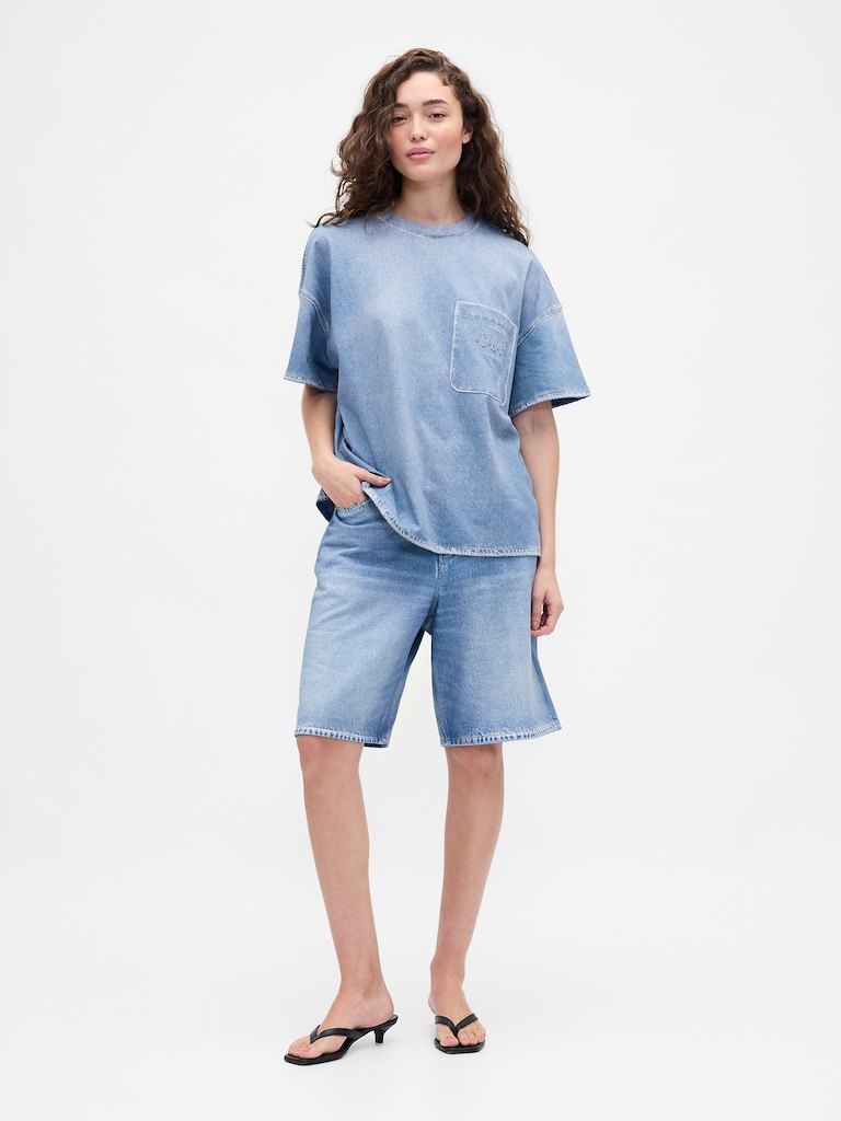 Gap × BÉIS Adult Knit Denim Pocket T-Shirt