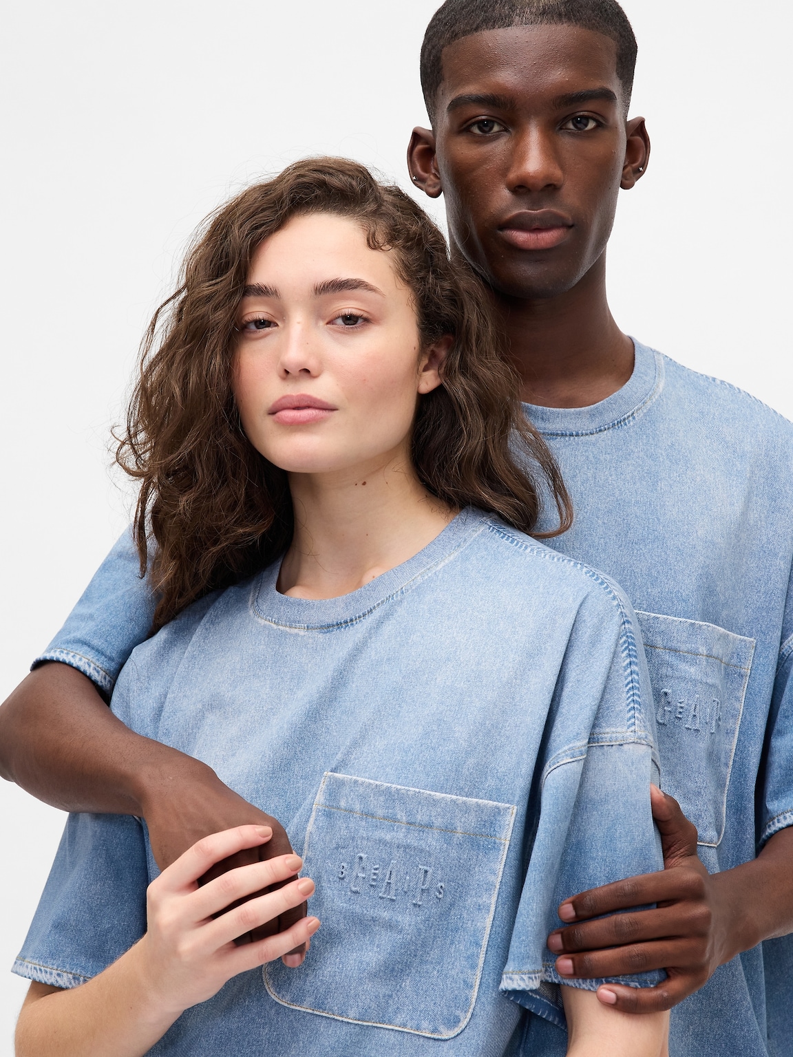 Gap × BÉIS Adult Knit Denim Pocket T-Shirt