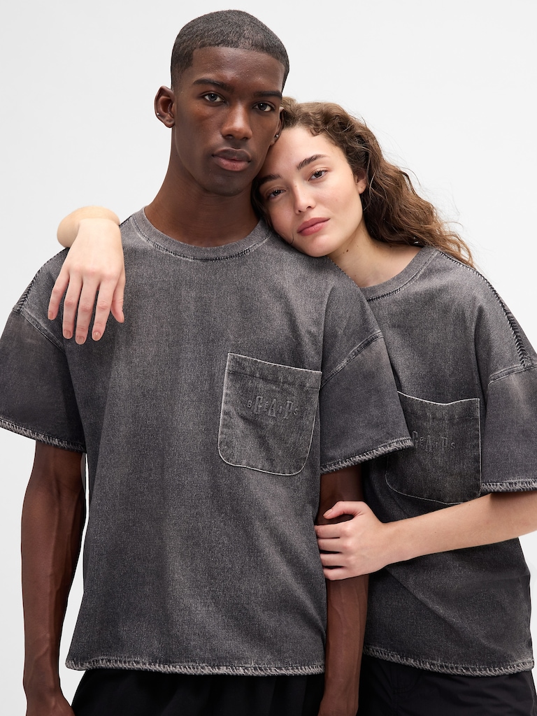 Gap × BÉIS Adult Knit Denim Pocket T-Shirt