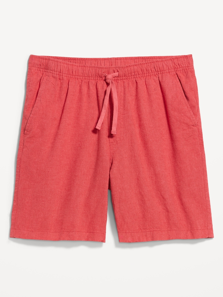Linen-Blend Jogger Shorts -- 7-inch inseam