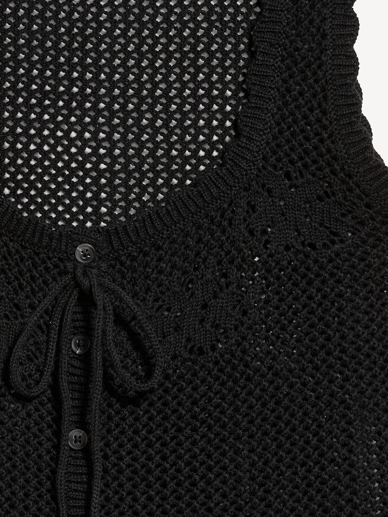 Sleeveless Seaside Cotton Crochet Tank Top