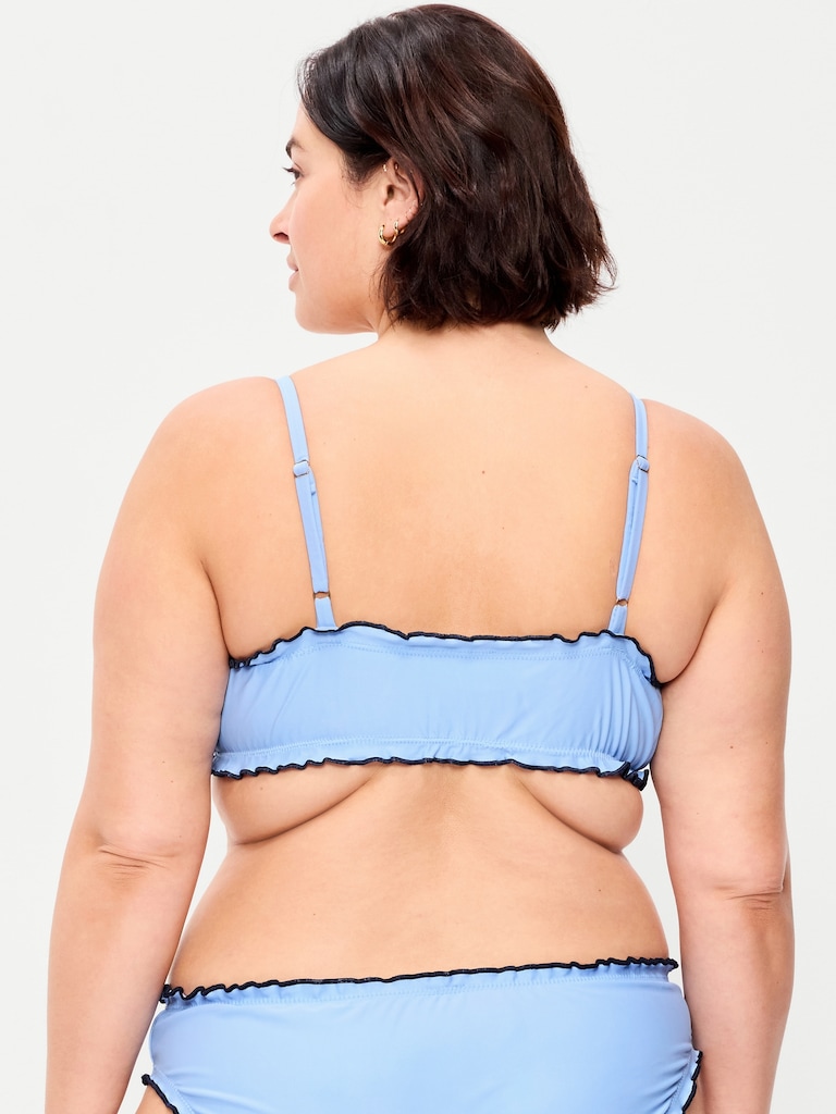 Scoop-Neck Ruffle Swim Top