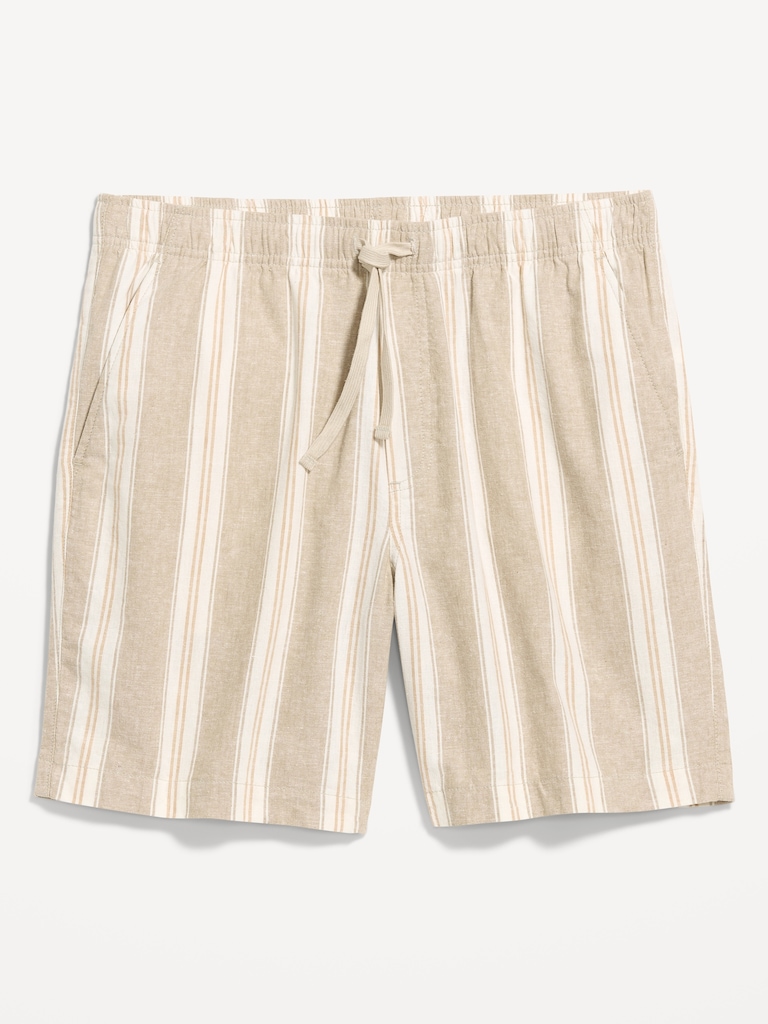 Linen-Blend Jogger Shorts -- 7-inch inseam