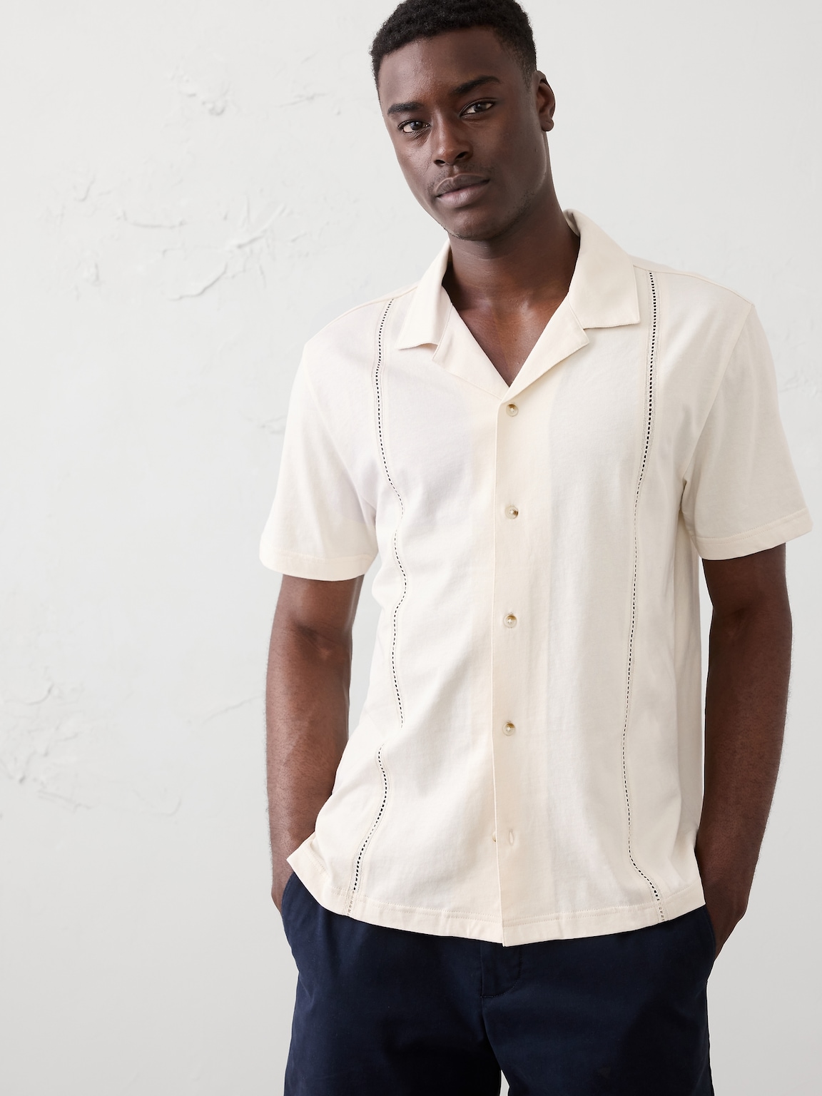 Standard-Fit Knit Resort Shirt