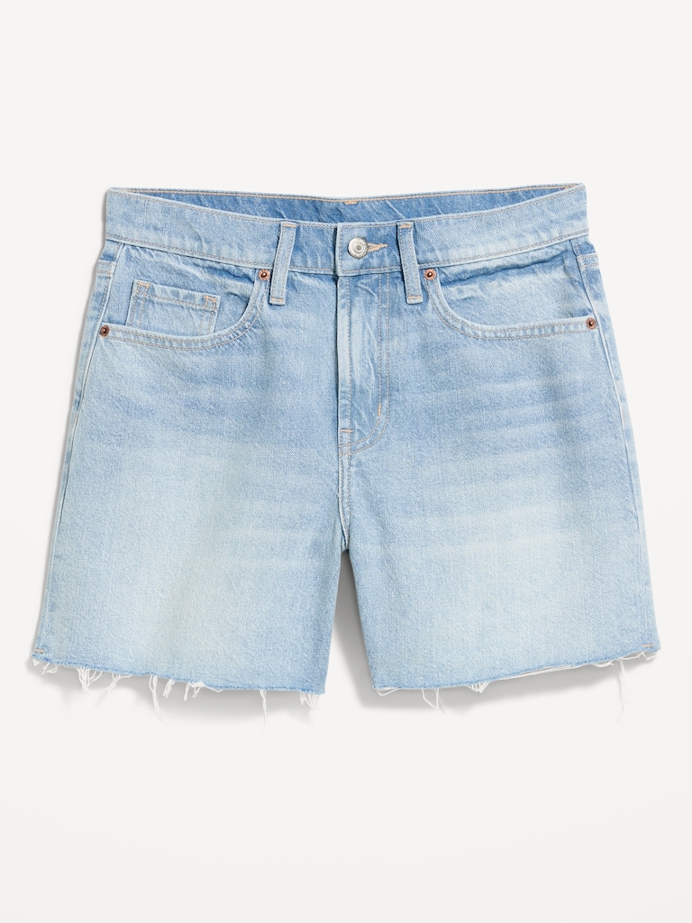 High-Waisted Wow Baggy Jean Shorts -- 5-inch inseam