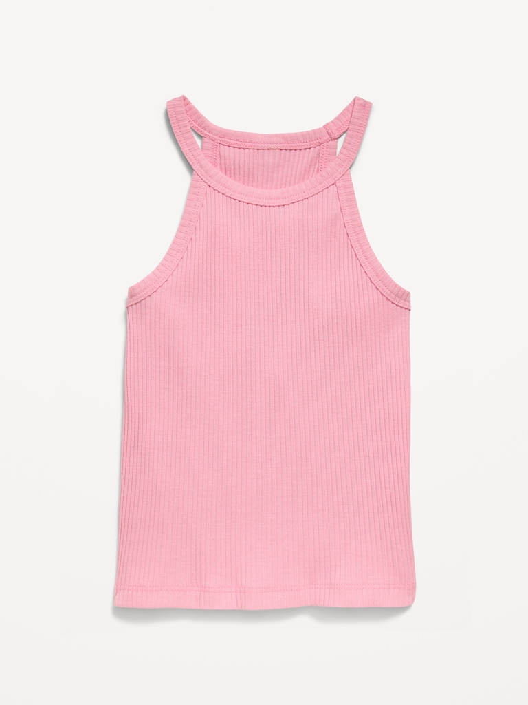Fitted Ribbed Halter Tank Top for Toddler Girls