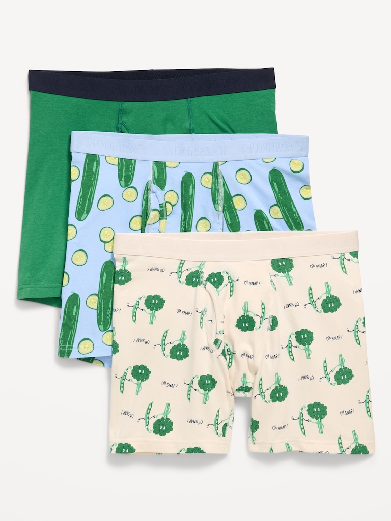 Printed Boxer-Brief Underwear 3-Pack -- 6.25-inch inseam