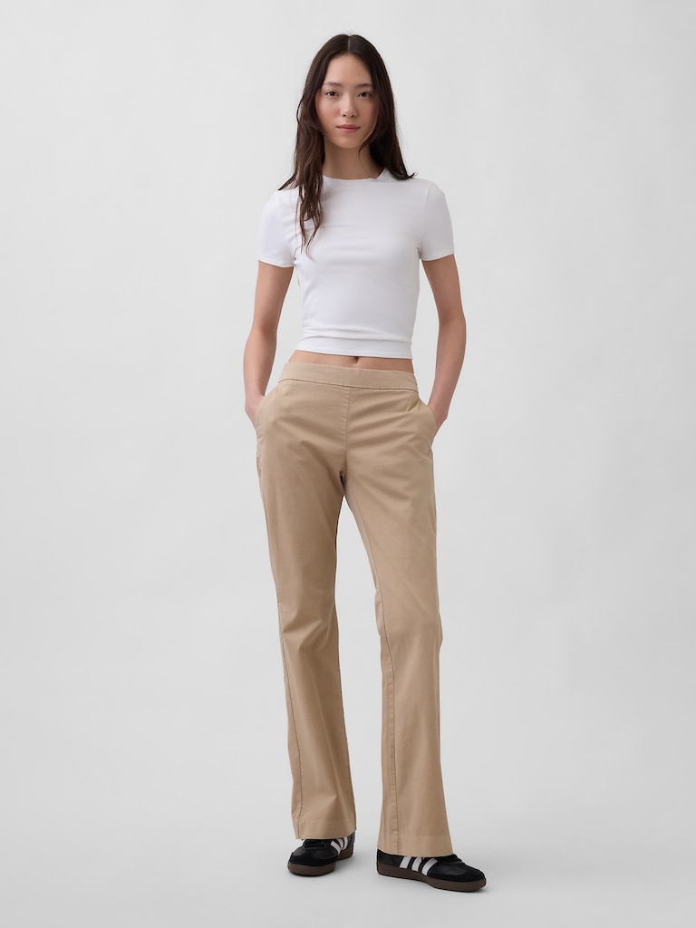 Low Rise Fitted Flare Khakis