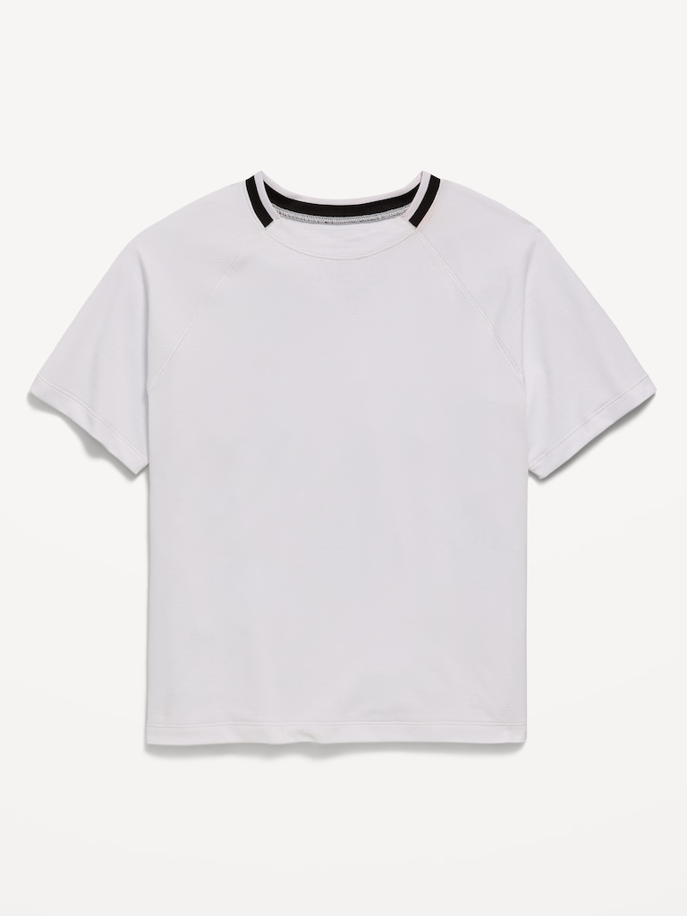 Short-Sleeve Textured Mesh Performance T-Shirt for Boys