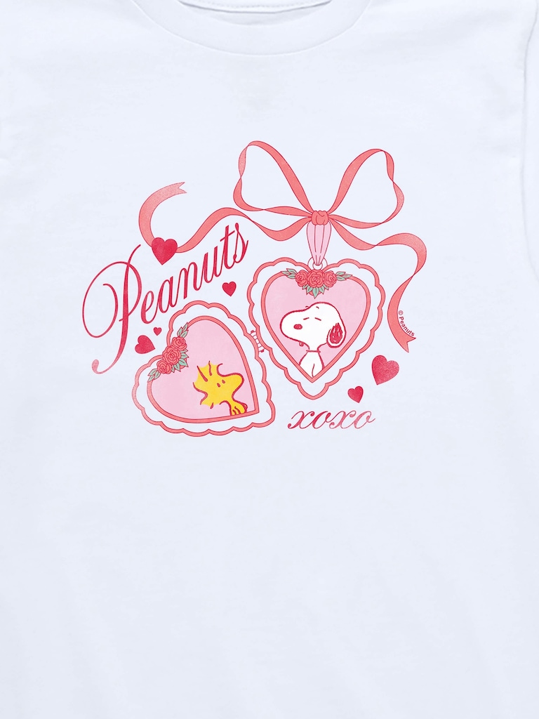 Peanuts Snoopy Woodstock Heart Locket  Short Sleeve Graphic T-Shirt For Toddler