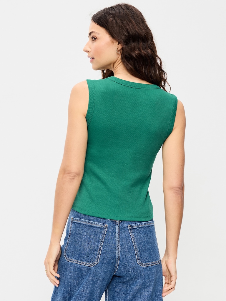 Snug Crop V-Neck Tank Top