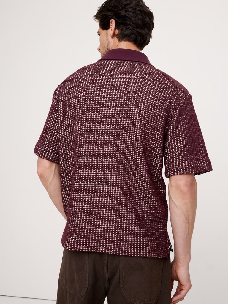 Relaxed-Fit Waffle-Knit Polo
