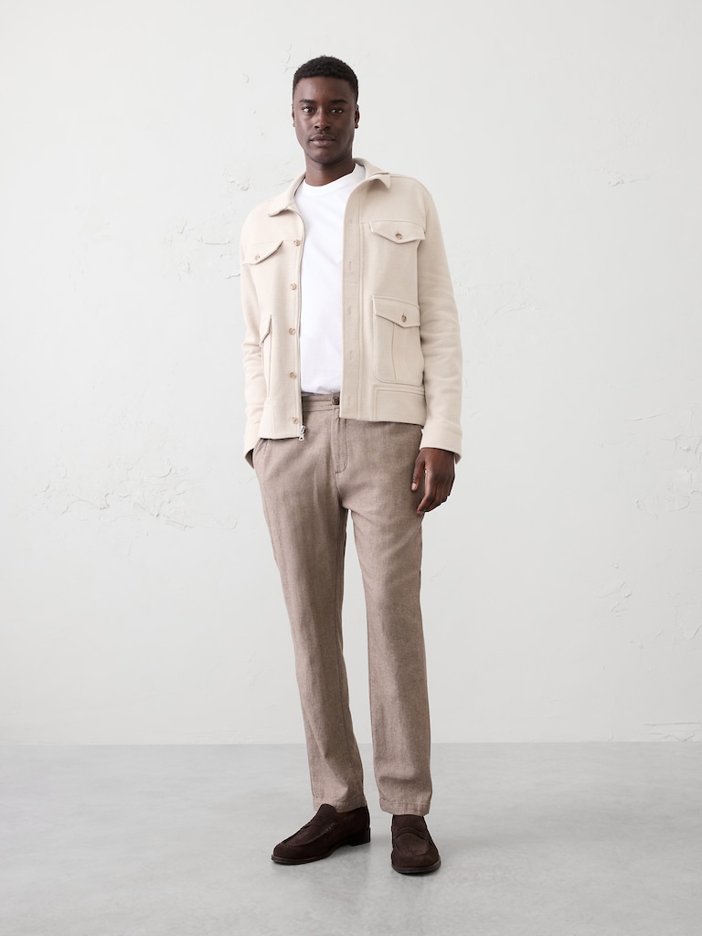 Athletic-Fit Linen-Blend Pant