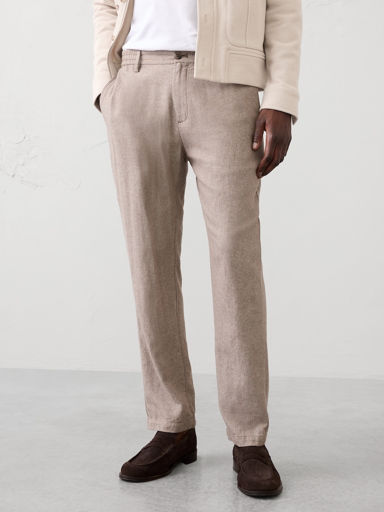 Athletic-Fit Linen-Blend Pant