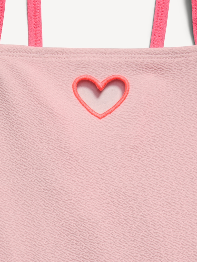 Heart Cutout One-Piece Swimsuit for Girls