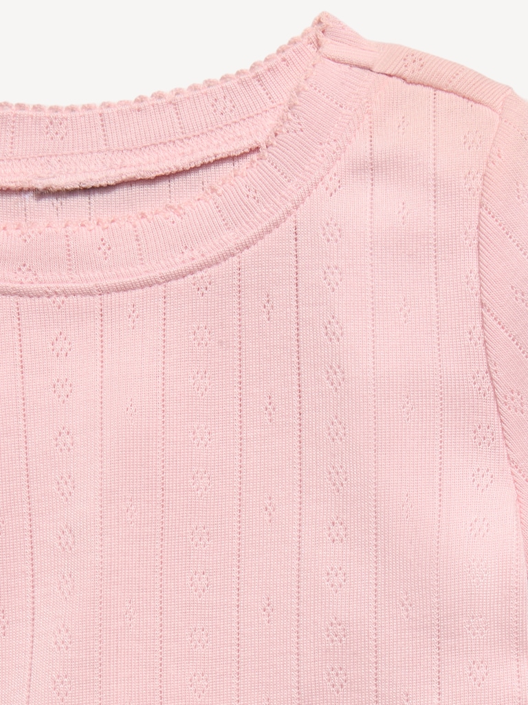 Snug-Fit Pointelle-Knit Pajama Set for Toddler & Baby