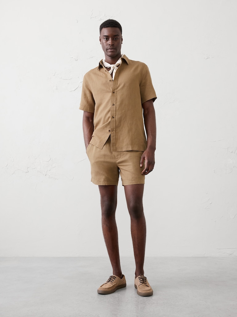 Slim-Fit 5" Linen-Blend Short