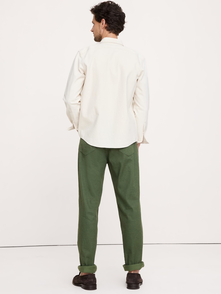 Straight Linen-Cotton Traveler Pant