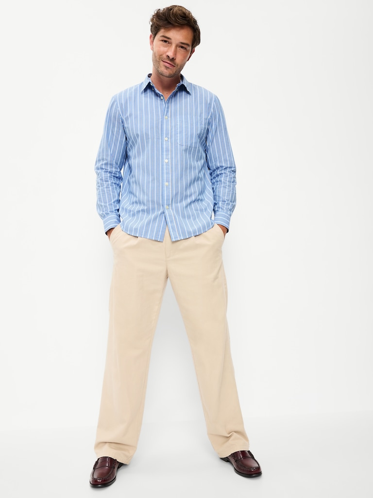 Classic Fit Everyday Striped Poplin Shirt