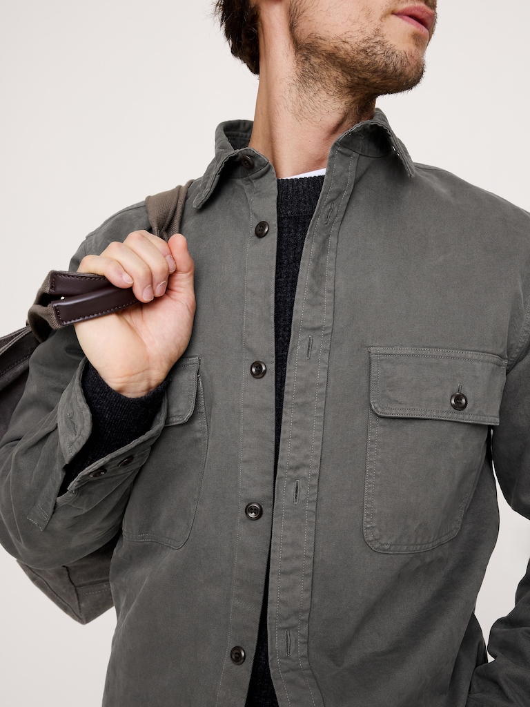 Cotton Twill Shirt Jacket