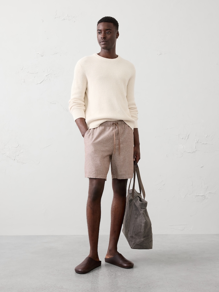 Standard-Fit 7" Linen-Blend Deck Short