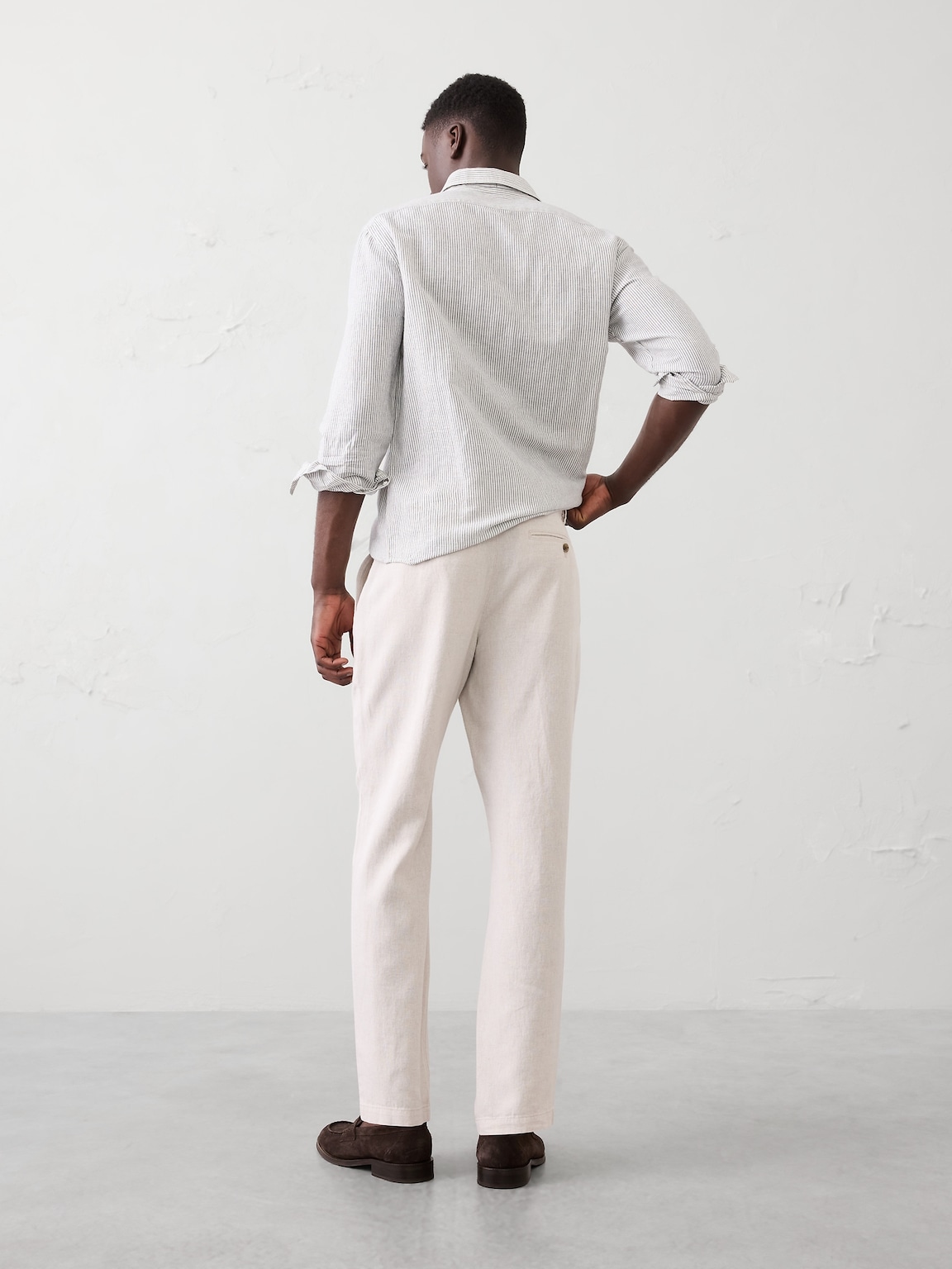 Straight Linen-Blend Trouser