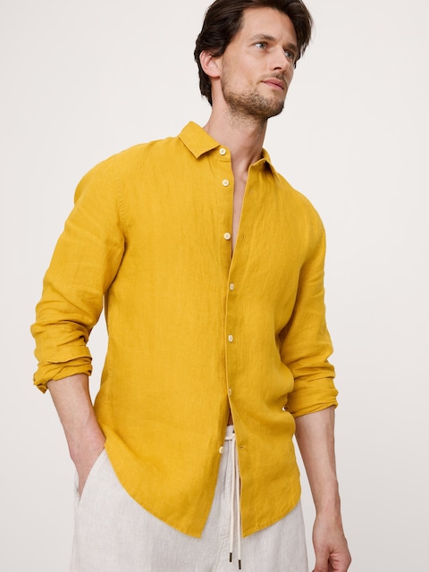 Men's Yellow Casual Shirts | Banana Republic
