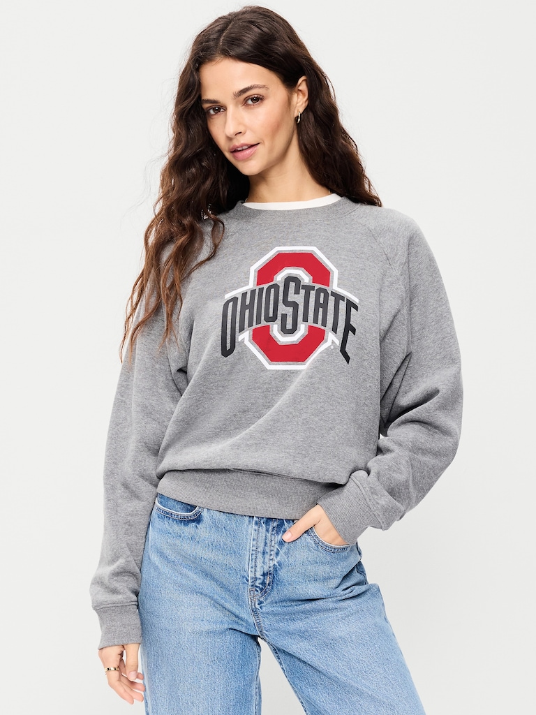 College Crew-Neck Sweatshirt for Women