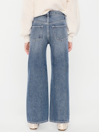Wow High-Waisted Baggy Wide-Leg Jeans for Girls