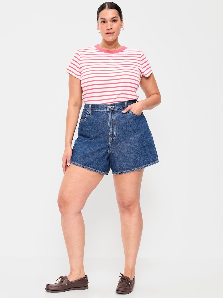 High-Waisted Wow Baggy Jean Shorts -- 5-inch inseam