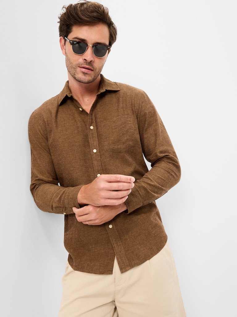 Classic Fit Linen-Blend Shirt