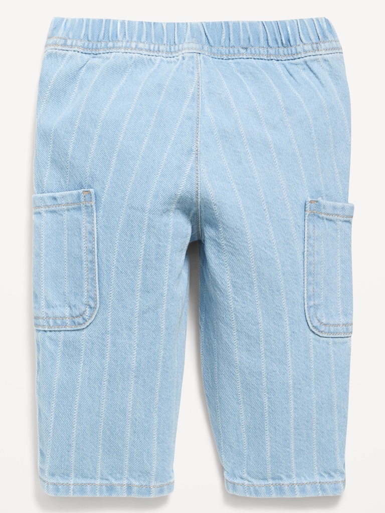 Baggy Barrel-Leg Striped Cargo Jeans for Baby