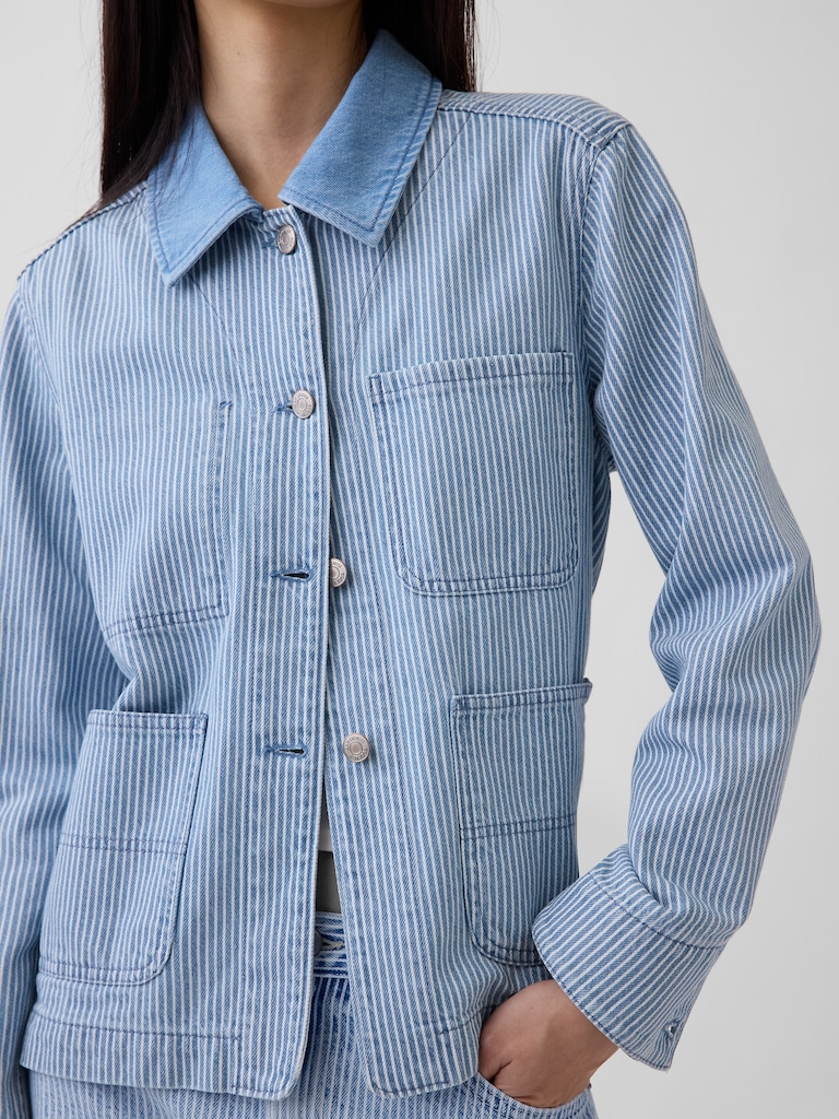 Denim Stripe Chore Jacket