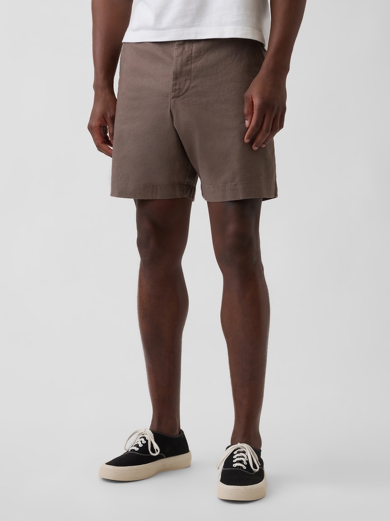 7.5" Linen-Cotton Shorts