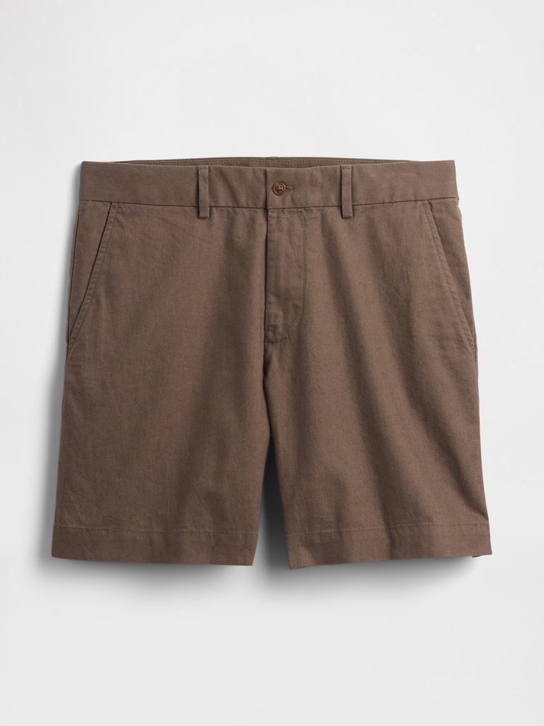 7.5" Linen-Cotton Shorts