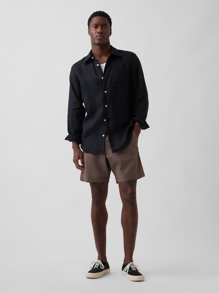 7.5" Linen-Cotton Shorts