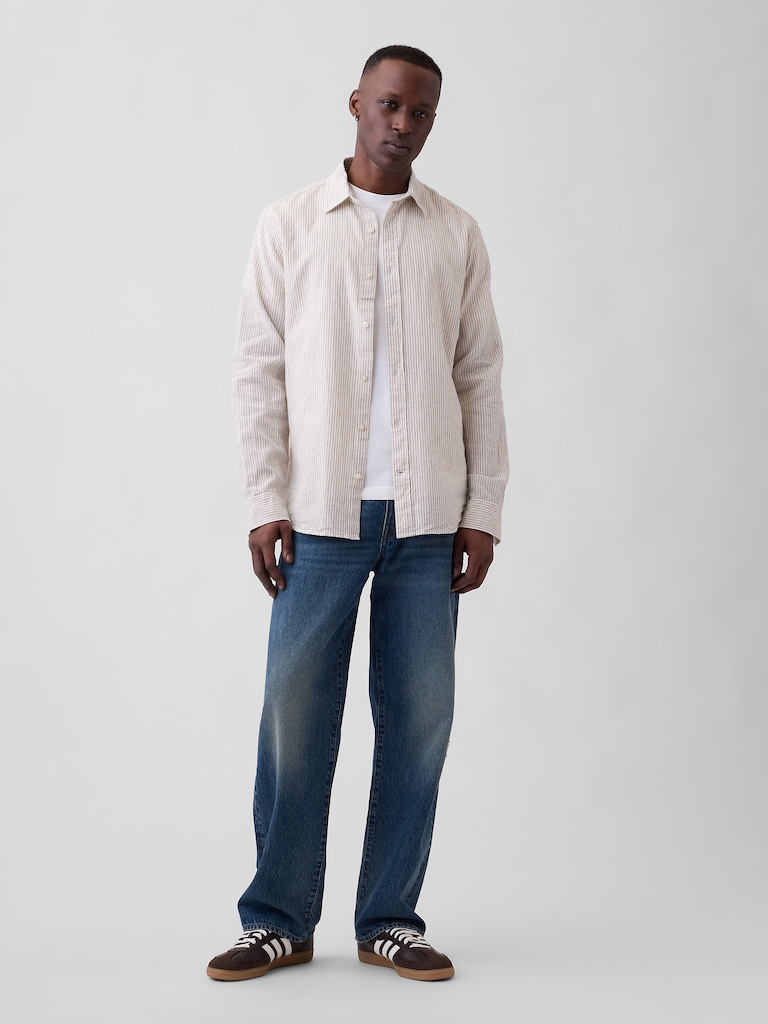 Linen-Blend Shirt in Standard Fit