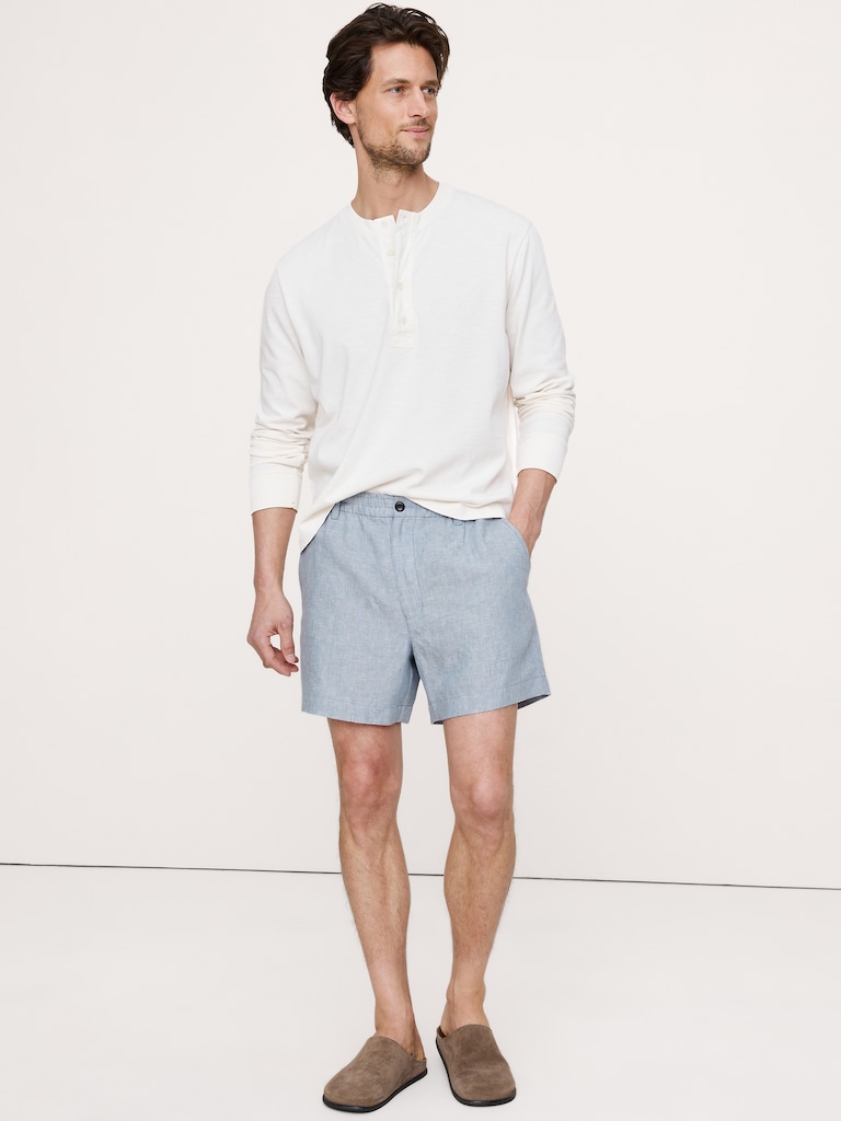 5" Linen Pull-On Short