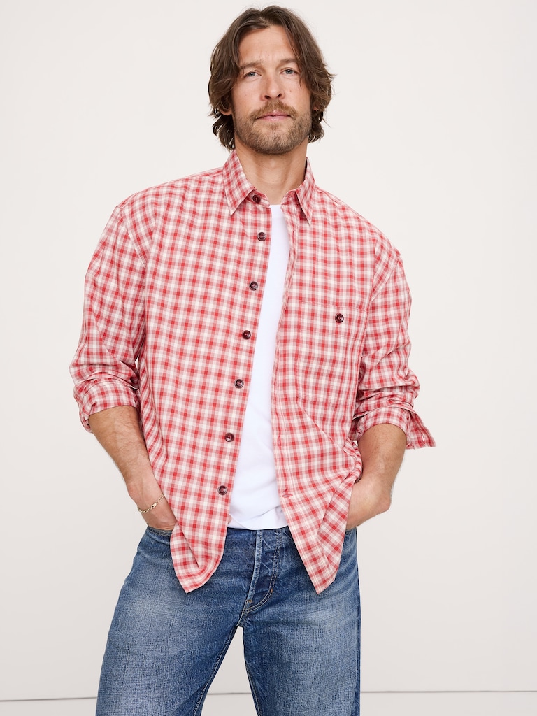Relaxed-Fit Washed Cotton Poplin Shirt