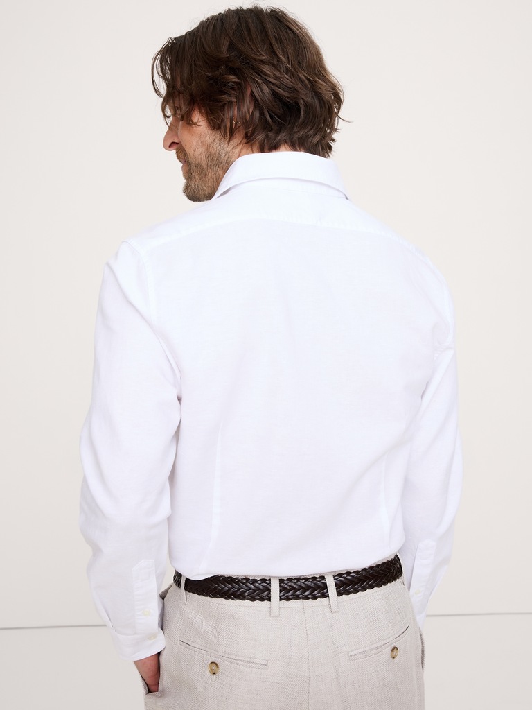 Slim-Fit Linen-Cotton Dress Shirt