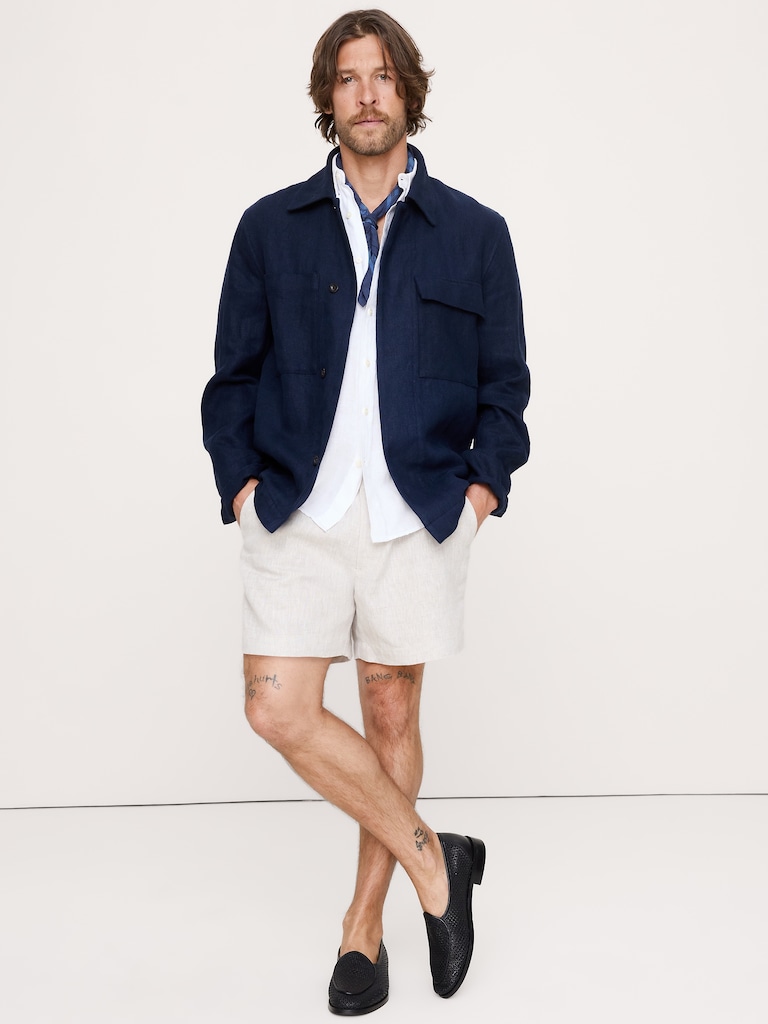 5" Linen Pull-On Short