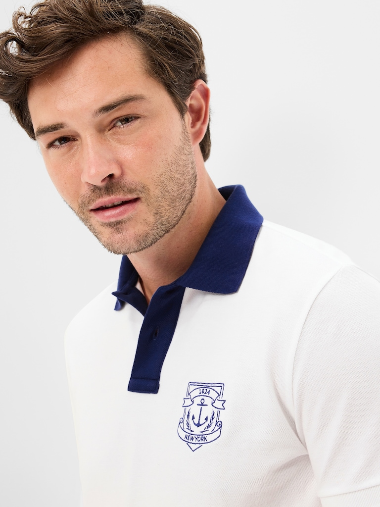 Classic Fit Pique Graphic Polo