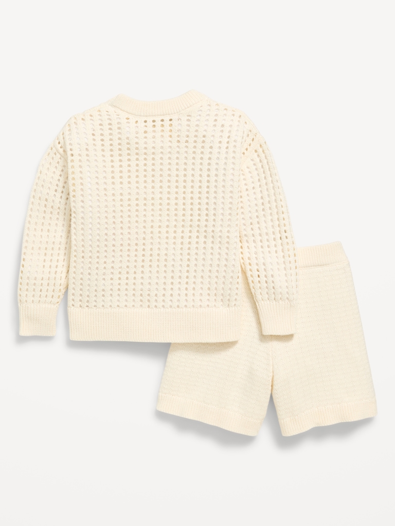 Boxy-Fit Sweater and Shorts Set for Toddler Girls
