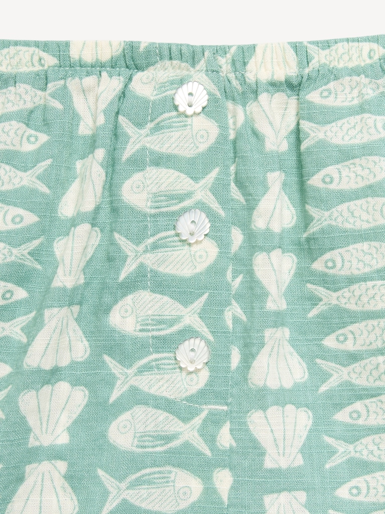 Printed Sleeveless Top and Shorts Set for Toddler Girls