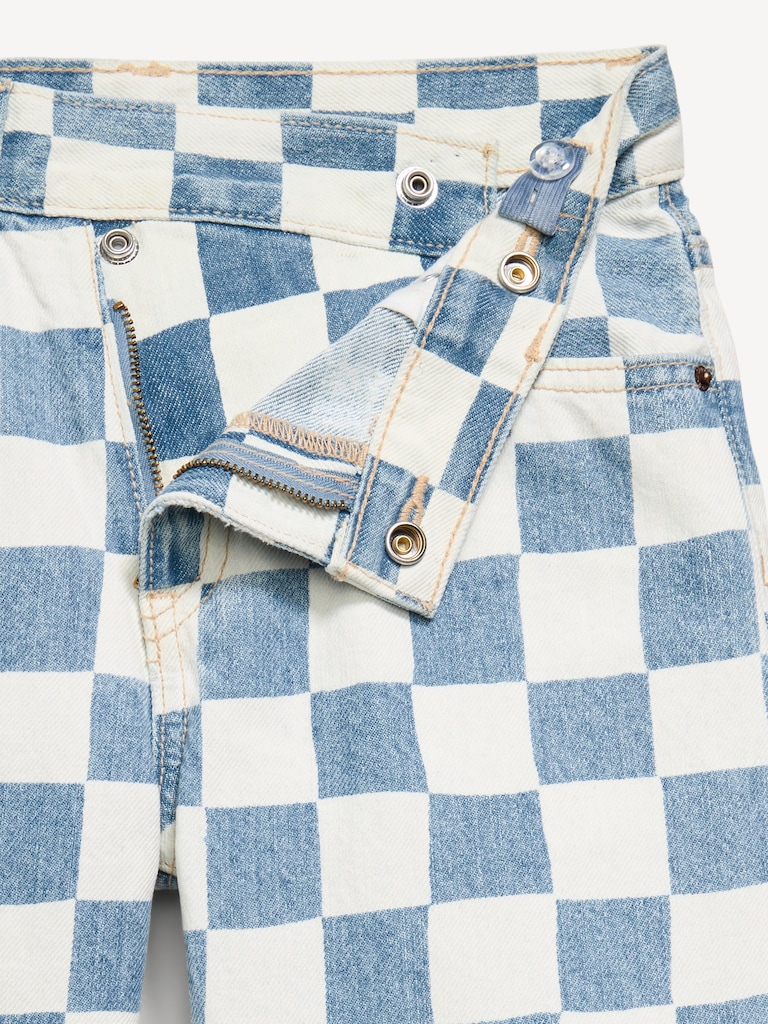 Printed Baggy Crossover Jean Shorts for Girls