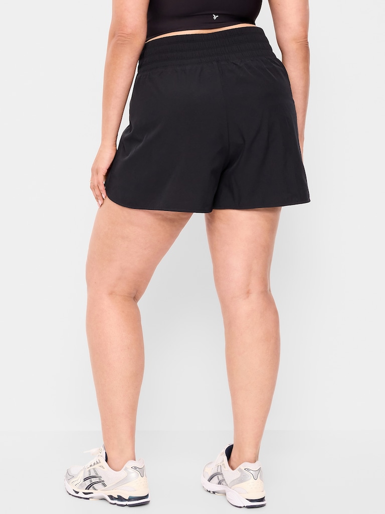 Extra High-Waisted Crinkle Run Shorts -- 3-inch inseam