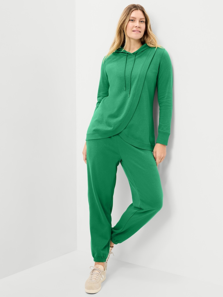 Maternity Cross-Front Nursing Pullover Hoodie