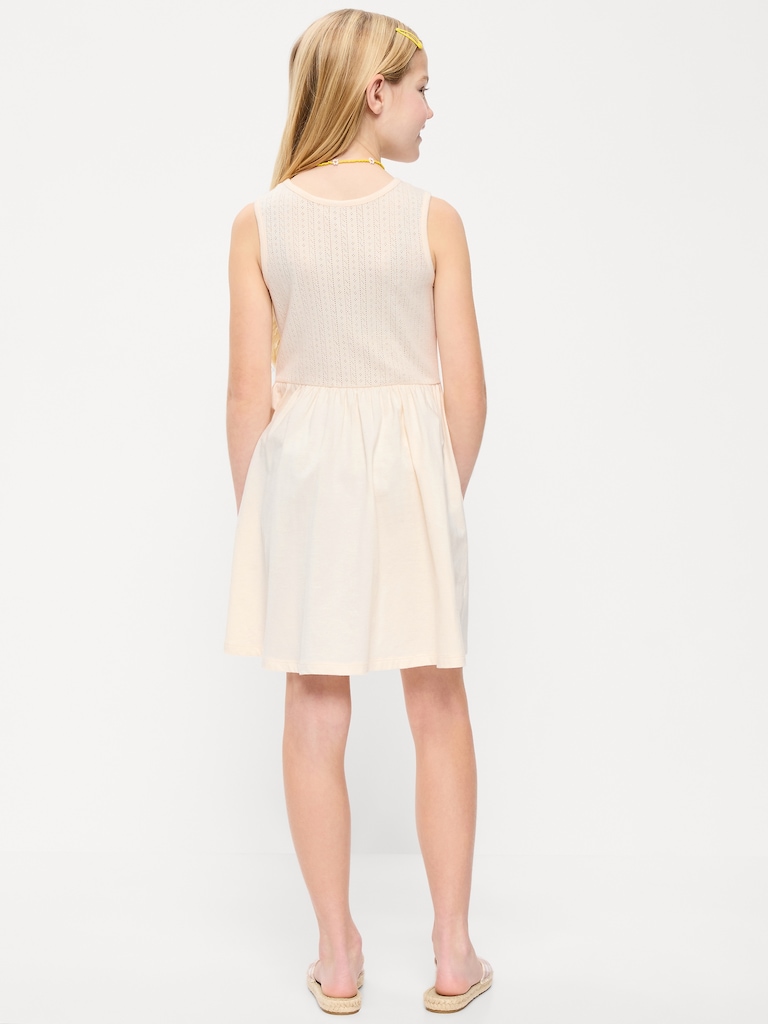 Sleeveless Fit and Flare Dress & Biker Shorts Set for Girls